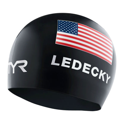 TYR USA Silicone Swim Cap Ledecky
